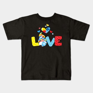 Gnome Love Puzzle Heart Kids T-Shirt